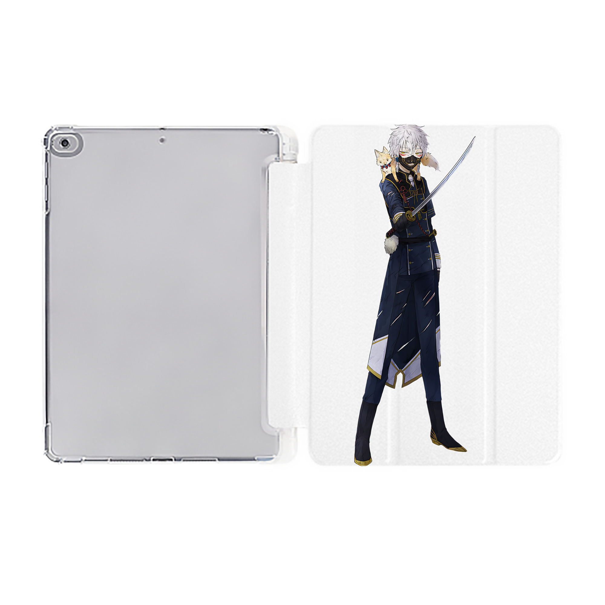 （画像用） 刀剣乱舞 Touken Ranbu IPad ケース ペン収納付き 三つ折りスタンド PUレザー×シリコン 対応機種9.5/10.5/10.9インチ